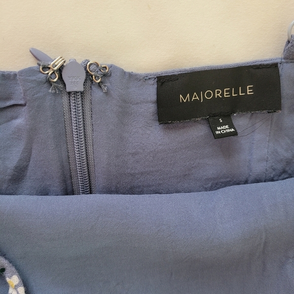 MAJORELLE Revolve Blue Floral Mini Faux Wrap Tie Small Dress - Picture 8 of 16